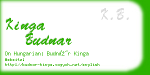 kinga budnar business card